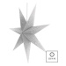 Vánoční papírová hvězda LUNA stříbrné třpytky 60 cm bílá