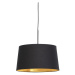 Závesná lampa s bavlneným tienidlom čierna so zlatou 40 cm - Combi