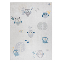 Detský kusový koberec Bambino 1161 Owls grey Rozmery kobercov: 140x190