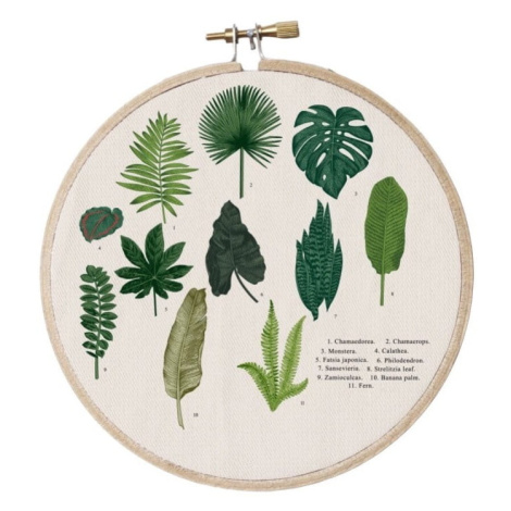 Nástenná dekorácia Surdic Stitch Hoop Leafes Index, ⌀ 27 cm