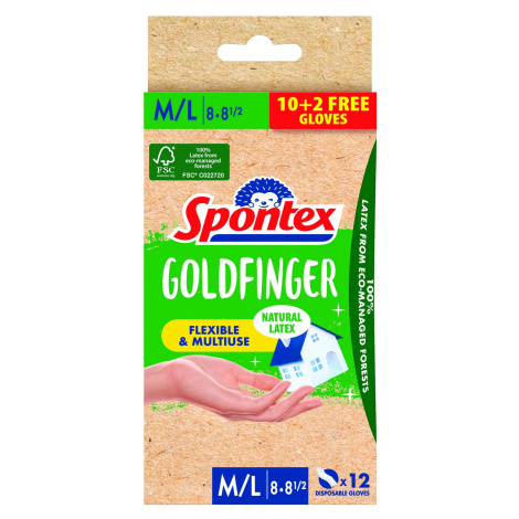 SPONTEX Godfinger, Jednorazové rukavice (M/L) 12 ks