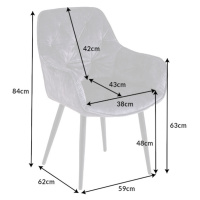 LuxD 25482 Dizajnová jedálenská stolička Garold sivý zamat