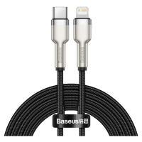 Kábel USB-C cable for Lightning Baseus Cafule, PD, 20W, 2m, black (6953156202108)