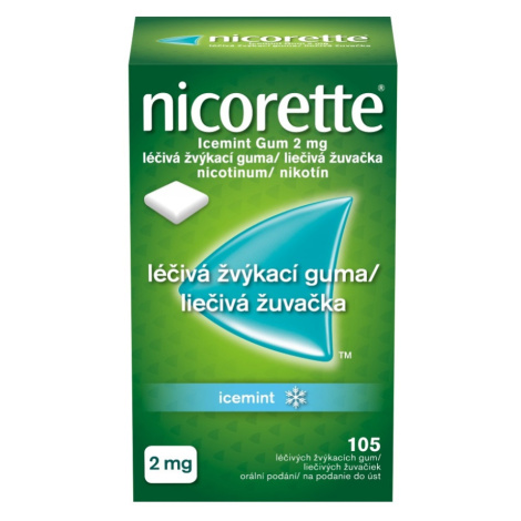 NICORETTE Icemint Gum 2 mg liečivé žuvačky 105 ks