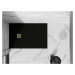 MEXEN/S - Stone+ obdĺžniková sprchová vanička 90 x 70, čierna, mriežka zlatá 44707090-G