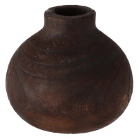 Drevená guľatá váza tmavá Ø21 cm