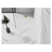 MEXEN/S - Stone+ obdĺžniková sprchová vanička 140 x 90, biela, mriežka zlatá 44109014-G