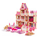 mamido  Drevený domček pre bábiky 268 dielov ružový