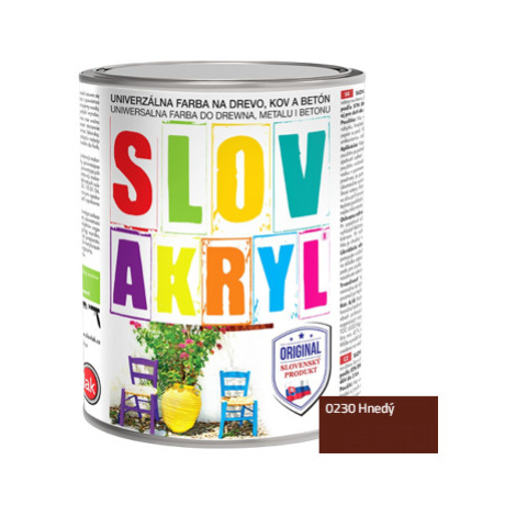 SLOVAKRYL - Univerzálna vodou riediteľná farba 5 kg 0230 - hnedá