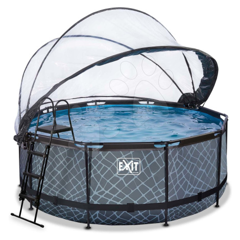 Bazén s krytom a pieskovou filtráciou Stone pool Exit Toys kruhový oceľová konštrukcia 360*122 c