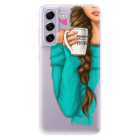 Odolné silikónové puzdro iSaprio - My Coffe and Brunette Girl - Samsung Galaxy S21 FE 5G