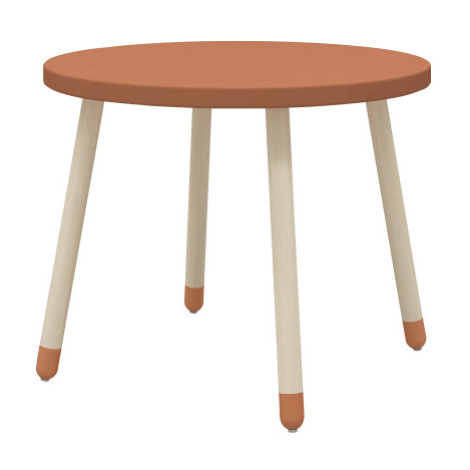 Flexa Drevený okrúhly stôl pre deti červený Dots