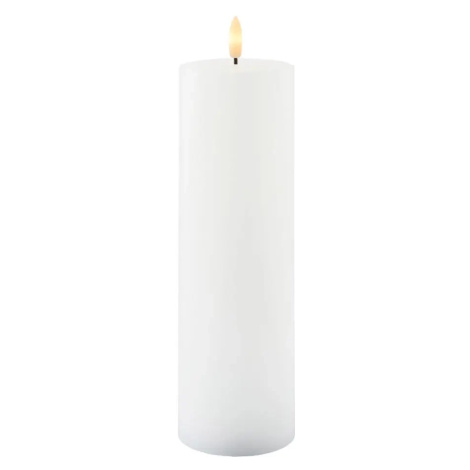 Nabíjateľná LED sviečka z pravého vosku Sille, Ø 7,5 × 25 cm, biela SIRIUS
