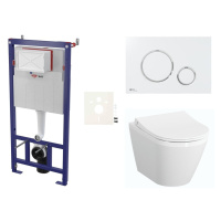 Cenovo zvýhodnený závesný WC set SAT do ľahkých stien / predstenová montáž + WC VitrA Integra SI