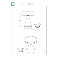 Stolná lampa Neutra LED, výška 20 cm, čierna, dotykový stmievač