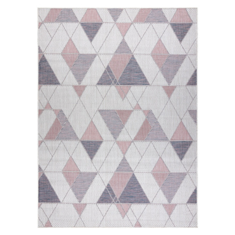 Kusový koberec Sion Sisal Triangles 3006 ecru/pink – na von aj na doma Rozmery kobercov: 180x270