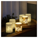 Dekoratívna sviečka LED Ava Town set of 2, zlatá