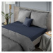 Námornícky modrá bavlnená jersey posteľná plachta 90x200+25 cm