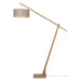 Stojacia lampa s béžovým tienidlom a konštrukciou z bambusu Good&Mojo Montblanc