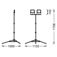 Ledvance LED pracovné svetlo Value Tripod 2-fl. 2 x 10 W