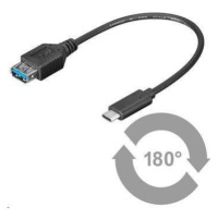 Adaptér PREMIUMCORD USB 3.1 C/male - USB 3.0 A/samica, OTG, 0,2 m