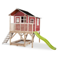 Domček cédrový na pilieroch Loft 550 Red Exit Toys veľký s vodeodolnou strechou pieskoviskom a 1