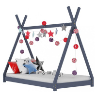 Detská posteľ 90x200 borovica Dekorhome Tmavě šedá