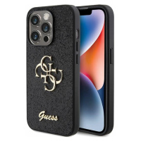 Guess PU Fixed Glitter 4G Metal Logo Apple iPhone 15 Pro GUHCP15LHG4SGK Black