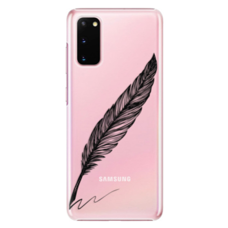 Plastové puzdro iSaprio - Writing By Feather - black - Samsung Galaxy S20
