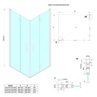 GELCO - LORO obdĺžniková sprchová zástena 900x700, rohový vstup GN4790-02