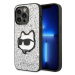 Kryt Karl Lagerfeld iPhone 14 Pro 6,1" silver hardcase Glitter Choupette Patch (KLHCP14LG2CPS)