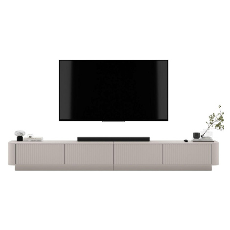 Meble Lindner TV skrinka Aurora, set 2 kusov so soklom, matný kašmír, 280 cm