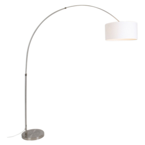 Oblúková lampa oceľový tienidlo z látky bielej 50/50/25 nastaviteľná - XL