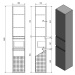 AQUALINE - ALTAIR vysoká skrinka s košom 40x184x31cm, dub emporio AI485R