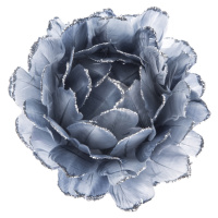 Závesný kvet z peria sivo - modrá, 8 cm