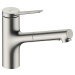 Drezová batéria Hansgrohe Zesis M33 s vyťahovacou spŕškou, 2 prúdy nerez 74821800