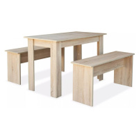 Jedálenský stôl s lavicami Dekorhome Dub,Jedálenský stôl s lavicami Dekorhome Dub