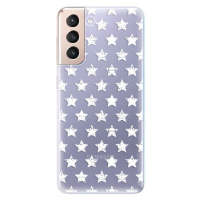 Odolné silikónové puzdro iSaprio - Stars Pattern - white - Samsung Galaxy S21