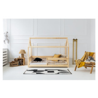 Domčeková detská posteľ z borovicového dreva v prírodnej farbe 90x190 cm Mila MBW – Adeko
