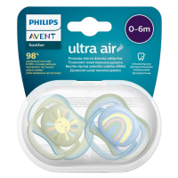 PHILIPS AVENT Ultra vzduchový cumlík Obrázok 0-6m chlapec (dúha) 2 ks