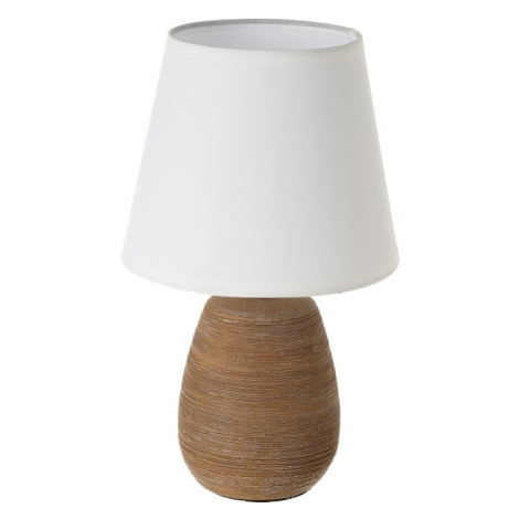 Hnedá keramická stolová lampa s textilným tienidlom (výška 27,5 cm) – Casa Selección