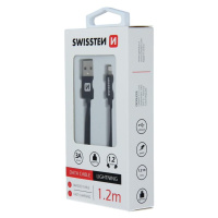 Kábel dátový Swissten Textile USB / Lightning 1,2 m čierny