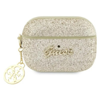 Púzdro Guess AirPods Pro 2 cover gold Glitter Flake 4G Charm (GUAP2GLGSHD)