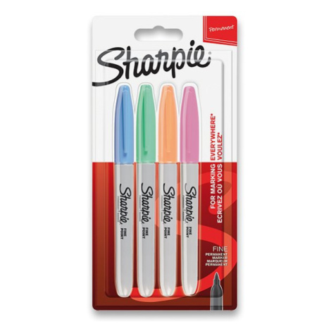 Permanentný popisovač Sharpie Fine súprava 4 ks - pastelové farby