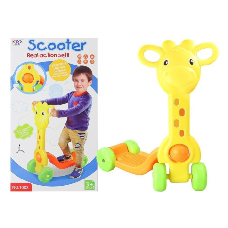 mamido Detská kolobežka žirafa žltá