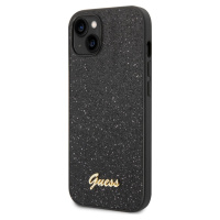 Púzdro Guess PC/TPU Glitter Flakes Metal Logo iPhone 14 Plus čierne