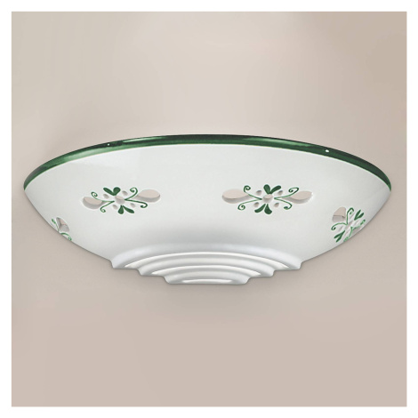 Nástenné svetlo Bassano keramika prisadené zelené Cremasco