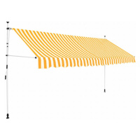 Ručne zaťahovací markíza 350 cm Dekorhome Bílá / žlutá