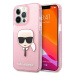 Kryt Karl Lagerfeld KLHCP13XKHTUGLP iPhone 13 Pro Max 6,7" pink hardcase Glitter Karl`s Head (KL
