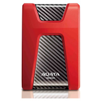 ADATA Externý HDD 1TB USB 3.1 DashDrive Durable HD650, červený (gumový, nárazu odolný)